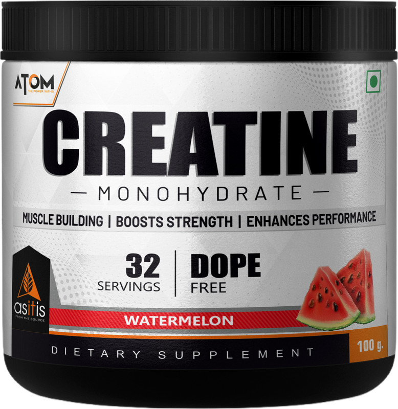 AS-IT-IS Nutrition ATOM Creatine Monohydrate Powder 100 grams - 32 Servings Creatine(100 g, Watermelon)