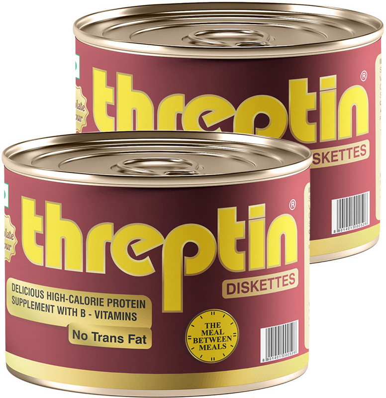 Threptin Vanilla Protein Supplement Diskettes, Pack of 2 Protein Cookie(550 g, Vanilla)