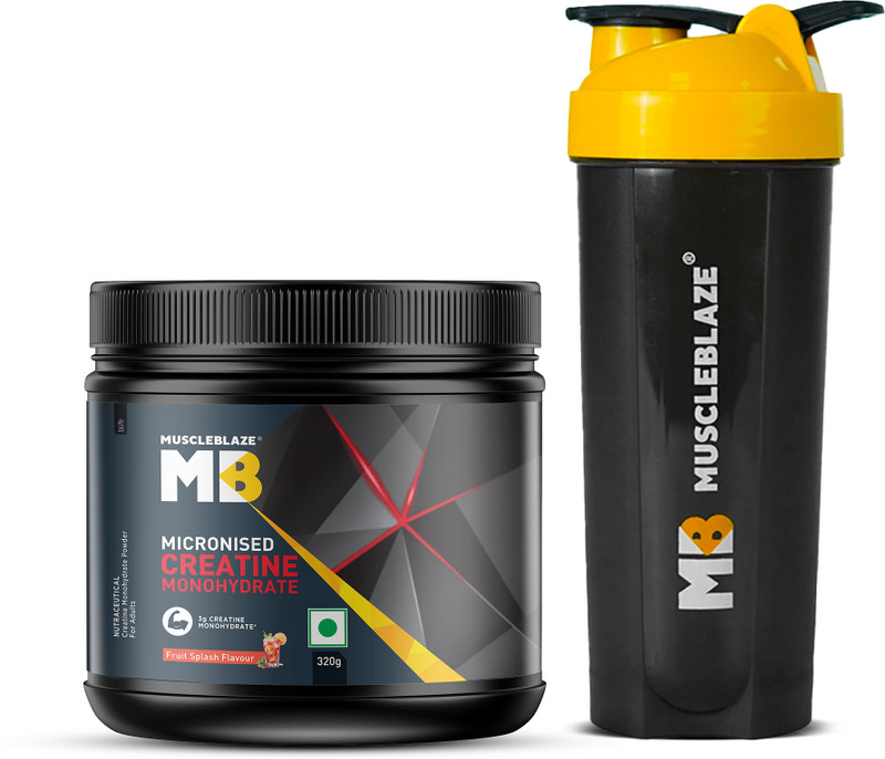 MUSCLEBLAZE Micronized Creatine Monohydrate Powder with Shaker Creatine(320 g, Fruit Splash)