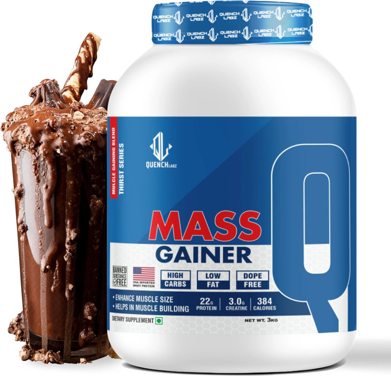 QUENCHLABZ MASS GAINER Weight Gainers/Mass Gainers(3 kg, Chocolate)