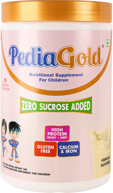 Pedia Gold Sucrose Free, High Protein, Gluten free, Nutrition Powder for Children Whey Protein(950 g, Vanilla)