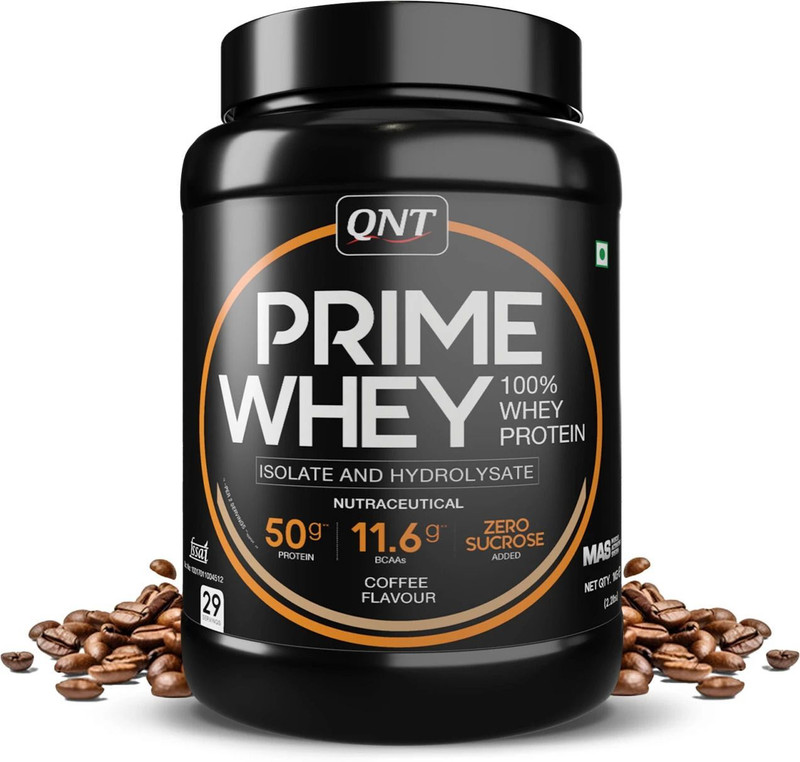 QNT Prime Whey, 100% Whey Protein with whey Isolate, 500g, Coffee Whey Protein(500 g, Coffee)