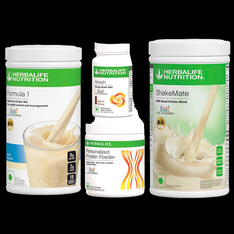 Herbalife Nutrition FORMULA 1 SHAKE CHOCLATE-PROTEIN POWDER 200GM,AFRESH TULSI AND SHAKEMATE COMBO(4 x 312.5 g)