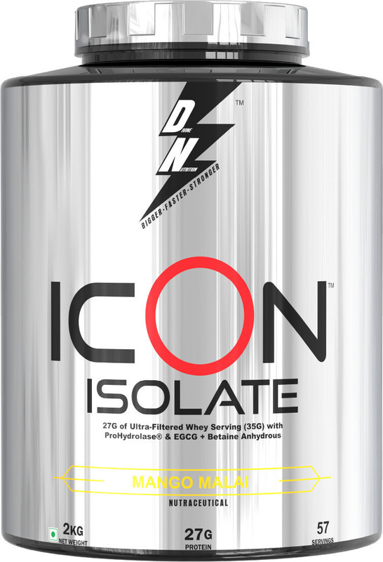Dn With Divine Nutrition Icon Isolate Protein Powder with 27g Per Serving 0.3gm of Carbs & Vitamins Whey Protein(2 kg, MANGO MALAI)