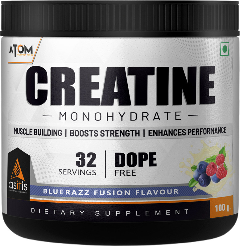 AS-IT-IS Nutrition ATOM Monohydrate 100g | Blue razz Flavour | Creatine(100 g, Blue razz)