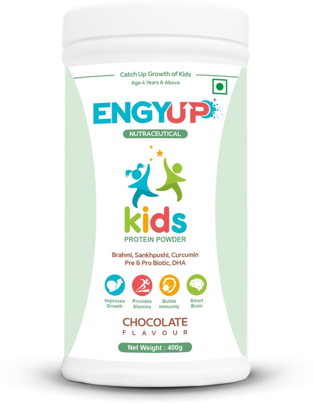 ENGYUP Kids Protein Powder, Nutritional & Health Supplement, DHA, Herbs, Pre &Probiotic Protein Blends(400 g, Chocolate)