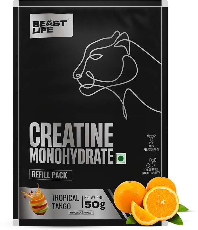 BeastLife Creatine Monohydrate | 33 Servings | NABL Lab Tested | Micronised Creatine Creatine(125 g, Litchi)