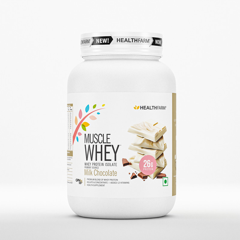 HEALTHFARM Muscle Whey Protein , 26g Protein Per Serving Whey Protein(1 kg, Milk Chocolate)