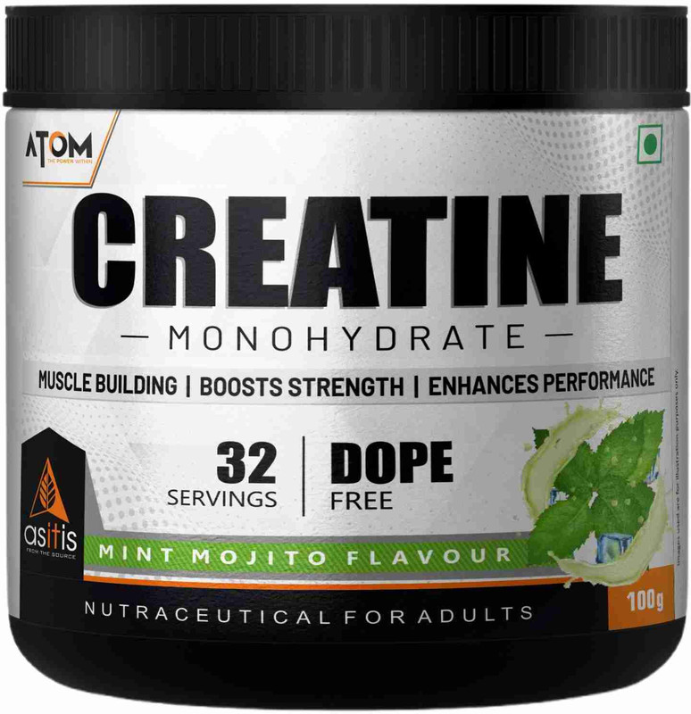 AS-IT-IS Nutrition ATOM Monohydrate - 32 Servings | Dope Free | Creatine(100 g, Mint Mojito)