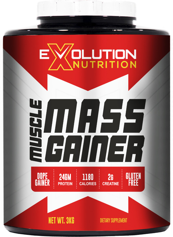 Evolution Nutrition Muscle Mass Gainer With High Calories 1180 (6.6Lbs Fruit Punch) Weight Gainers/Mass Gainers(3 kg, Fruit Punch)