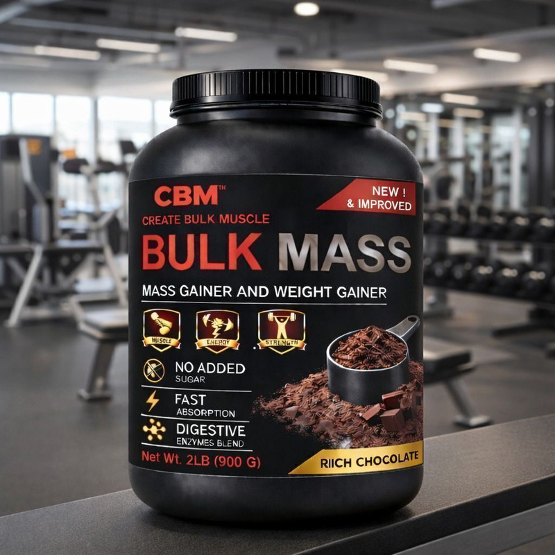 CREATE BULK MUSCLE NEW BULK MASS RICH CHOCOLATE PROTEIN SUPPLEMENT POWDER Weight Gainers/Mass Gainers(900 g, Chocolate)