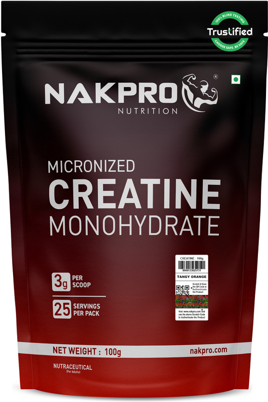 Nakpro Creatine Monohydrate Powder for Muscle Endurance & Recovery Creatine Creatine(100 g, Tangy Orange)