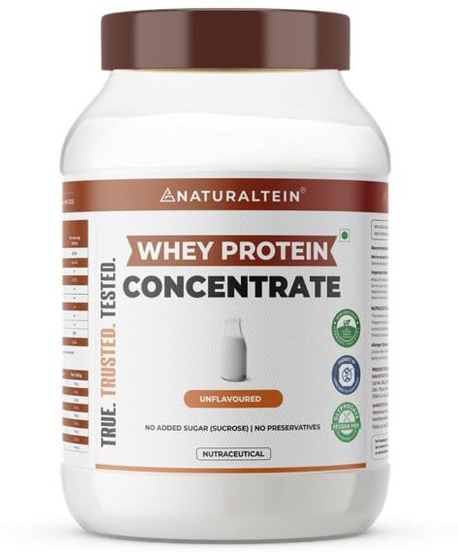 NATURALTEIN Natural Whey Protein Concentrate Unflavoured | 1 kg | No Artificial Sweeteners Whey Protein(1 kg, Unflavoured)
