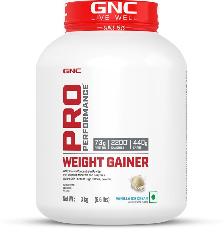 GNC Pro Performance Weight Gainer Weight Gainers/Mass Gainers(3 kg, Vanilla Ice Cream)