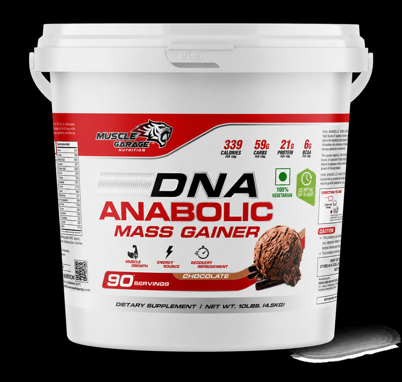Muscle Garage DNA ANABOLIC MASS GAINER 4.5KG 90 SERVING Weight Gainers/Mass Gainers(4.5 kg, CHOCOLATE)
