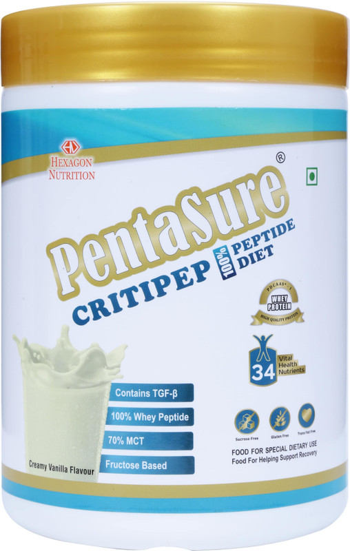PentaSure CRITIPEP Peptide Diet - Creamy Vanilla Flaour 400gm Whey Protein(400 g, Vanilla)