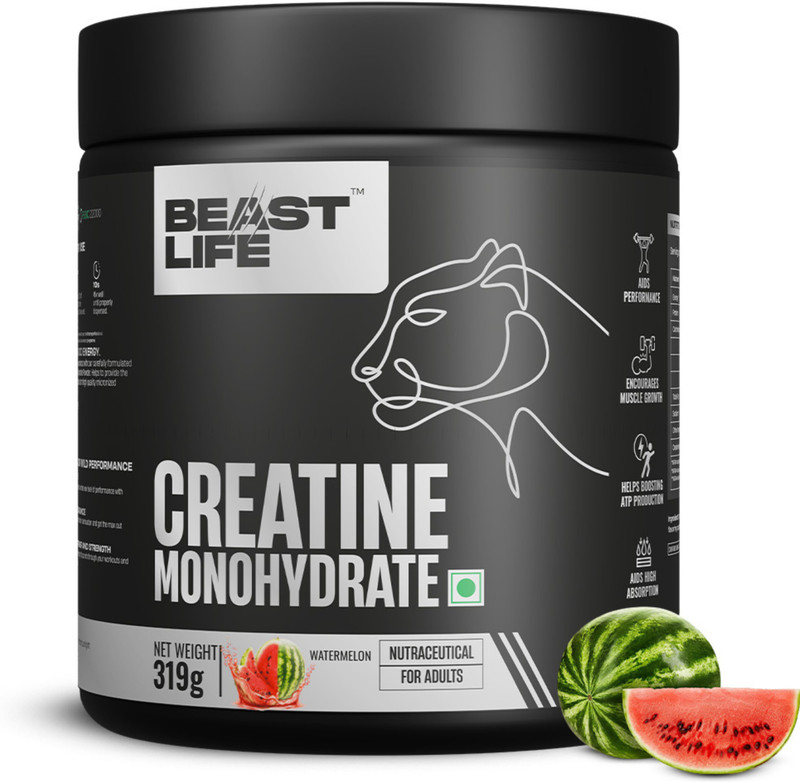 BeastLife Creatine Monohydrate | 86 Servings | NABL Lab Tested | Micronised Creatine Creatine(319 g, Tropical Tango)