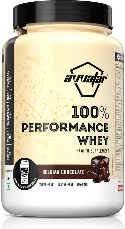Avvatar 100% Performance Whey Protein(1 kg, Belgian Chocolate)