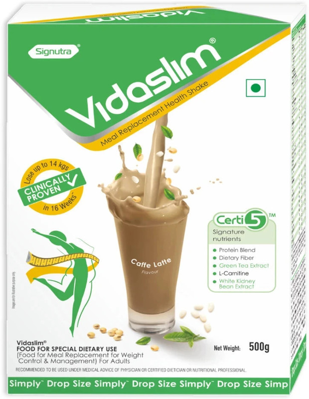 vidaslim Meal Replacement for Weight Management Protein Shake(500 g, Caffe Latte)