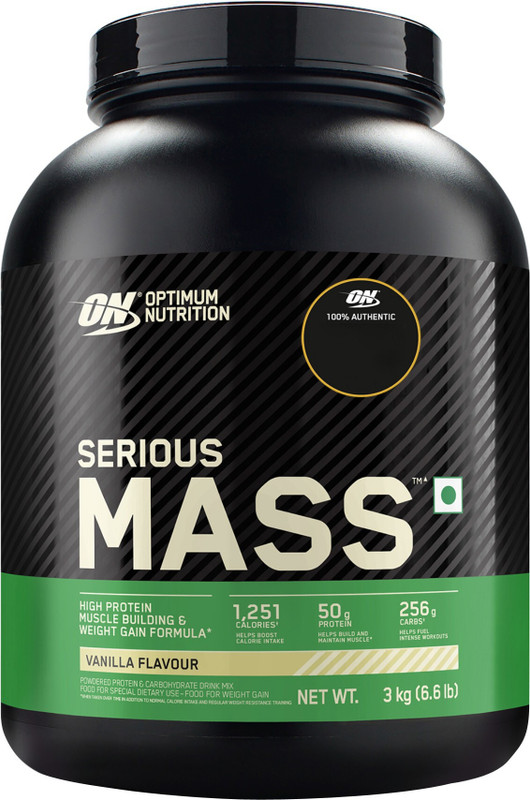 Optimum Nutrition (ON) Serious High Protein Weight / Mass Gainers with Vitamins,Minerals& Creatine Weight Gainers/Mass Gainers(1 kg, Vanilla)