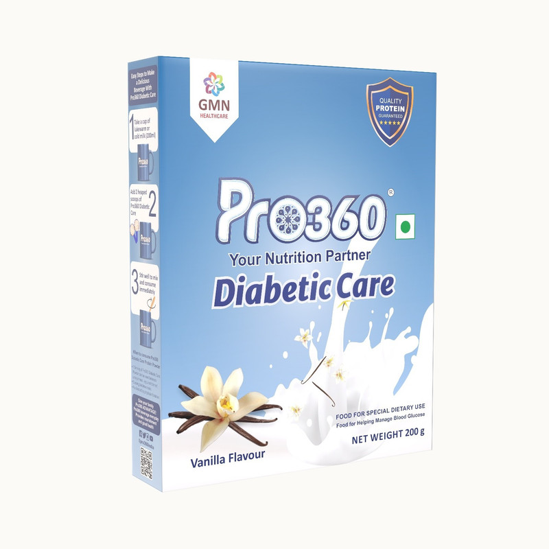 PRO360 Diabetic Care Protein Powder Supplement for Diabetes Patients Vanilla Flavour(200 g)