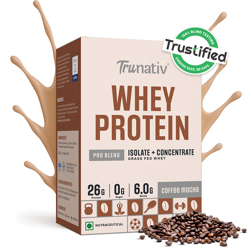 TruNativ Concentrate & Isolate Pro Blend, 26g Protein, No Sugar, Pre Workout Whey Protein(907 g, Choco Crunch)