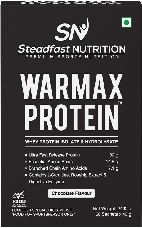 Steadfast NUTRITION Warmax Protein, Isolate & Hydrolysate, 32G Protein With L-Carnitine & L-Arginine Whey Protein(2.4 kg, Chocolate)