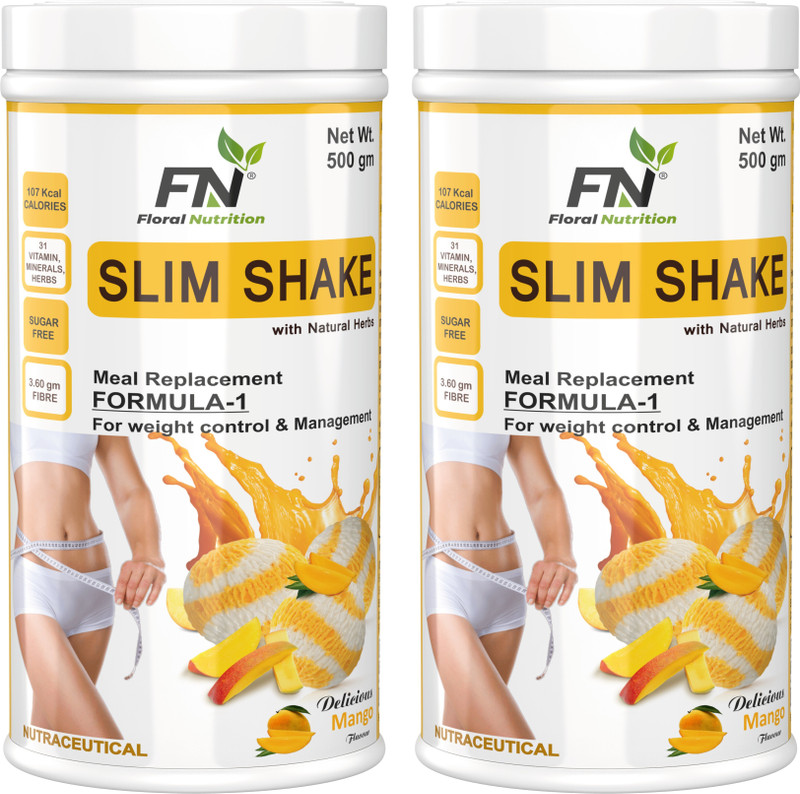 Floral Nutrition Slim Shake Formula 1 with Natural Herbs for Weight Control & Management Protein Shake(1000 g, Mango)