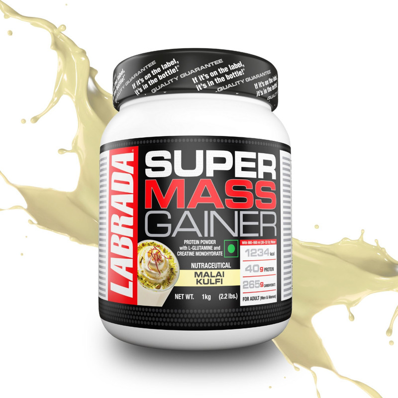 Labrada Super Mass Gainer | Weight Gainer with Protein | Weight Gainers/Mass Gainers(1 kg, Malai kulfi)