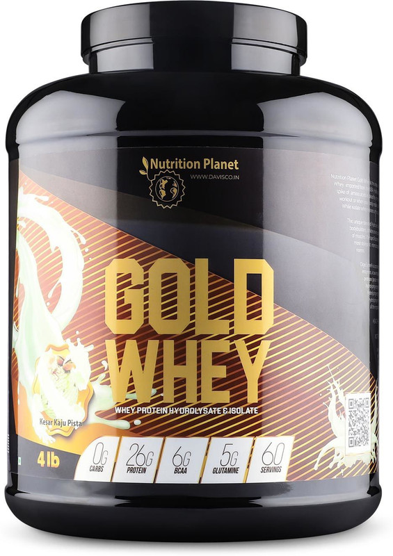 Nutrition Planet Gold Whey (Kesar Kaju Pista - 4lb, 60 Servings) Whey Protein(1814 g, Kesar Kaju Pista)