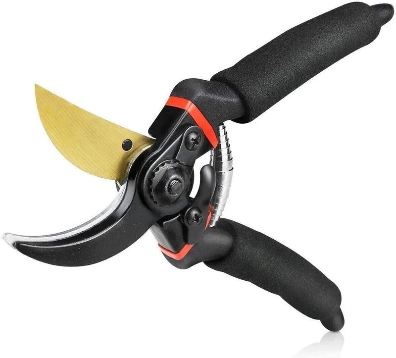 MESWAN Premium Garden Sharp Cutter Pruners Scissor with grip-handle Professional Gardening Tools Plant Branch Cutter 8-inch Pruning Shears Bypass Pruner(Manual)