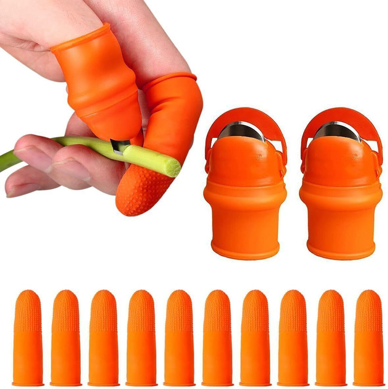 ORTIZA Silicone Thumb Cutter Set Harvesting Trimming Tool Silicone Thumb Gardening Tool Set for Plant Harvesting Bypass Pruner(Manual)