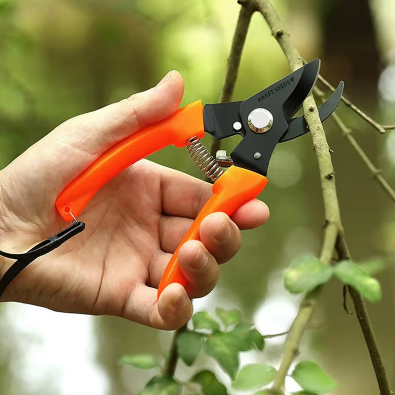 Kraft Seeds Heavy Duty Gardening Cutter Tool Orange Pruner for Plants Bypass Pruner(Manual)
