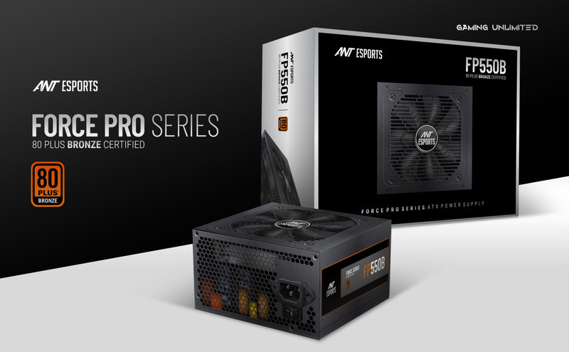 Ant Esports Force Series FP550B 550 Watts Computer PSU with 2 SATA Cables(Black)