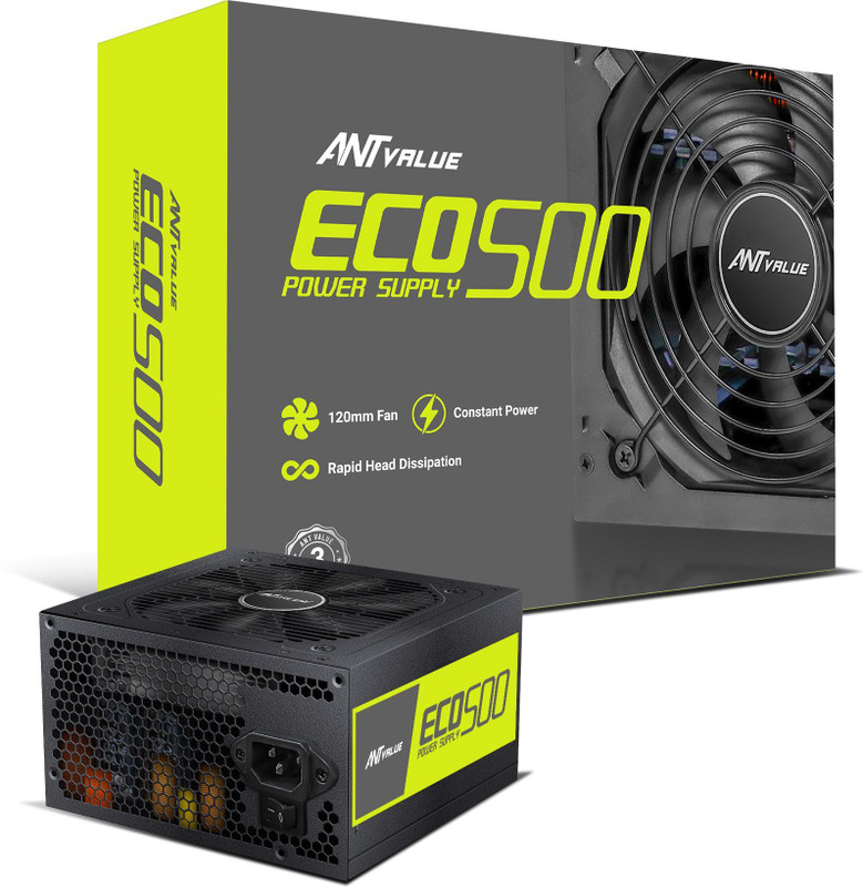Ant Esports VS500L 500 Watts Gaming PSU with 4 SATA Cables(Black)