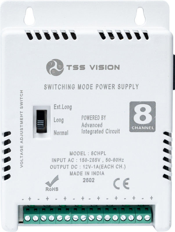 tssvision Power Supply smps switch mode 4 channel for cctv and surveillance 5 Watts Computer PSU with 0 SATA Cables(White)