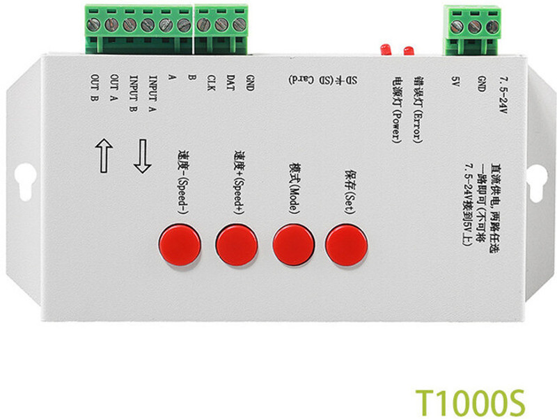 Brilights T1000S LED Pixel Controller with SD Storage 60 Watts Computer PSU with 3 SATA Cables(Multicolor)