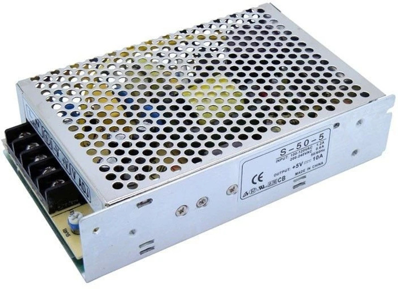 RINKS PRO Led Indicator 5 Volt / 40 Amp DC Output Power Supply Metal Case 200 Watts Computer PSU with 7 SATA Cables(Silver)