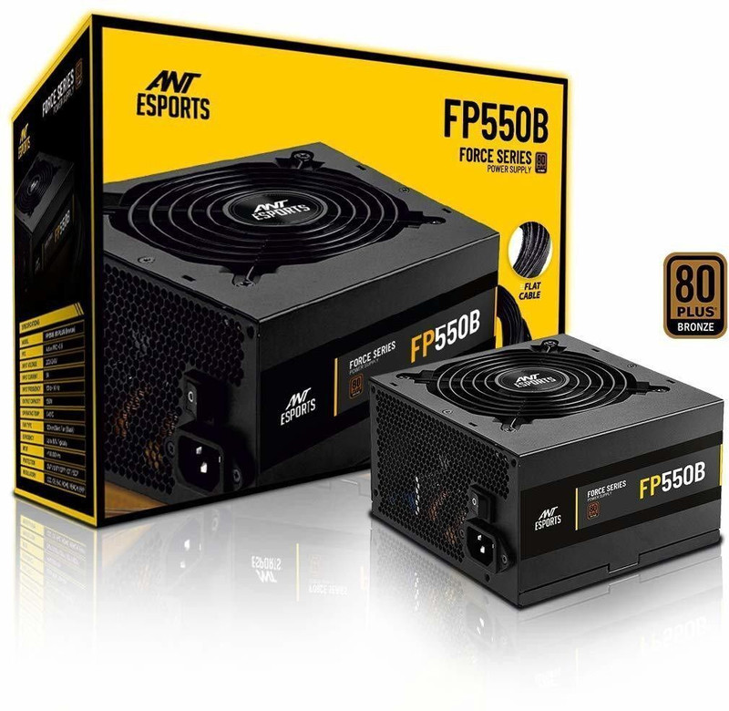 Ant Esports FP550B Power Supply 80 Plus Bronze Certified 550 Watts Gaming PSU with 6 SATA Cables(Black)