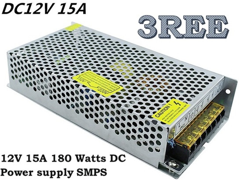 3REE 12V 15A 180W Switch Power Supply 180 Watts Computer PSU with 2 SATA Cables(Gold)