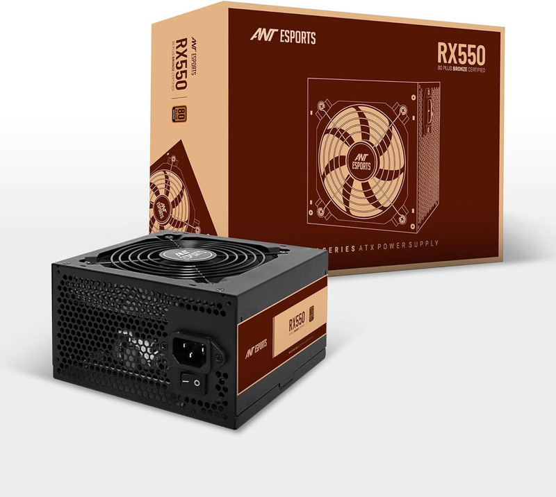 Ant Esports RX550 80 PLUS BRONZE POWER SUPPLY 550 Watts Computer PSU with 4 SATA Cables(Black)