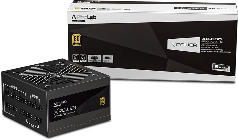 Prolab Design XP-850 80+ Gold Fully Modular 800 Watts Computer PSU with 8 SATA Cables(Black)