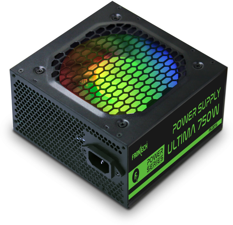 Frontech Ultima Power Supply | ATX 12V | 120mm RGB Fan | 20+4 ATX, 4+4 CPU, 6+2 PCI-E , 750 Watts Gaming PSU with 4 SATA Cables(Black)