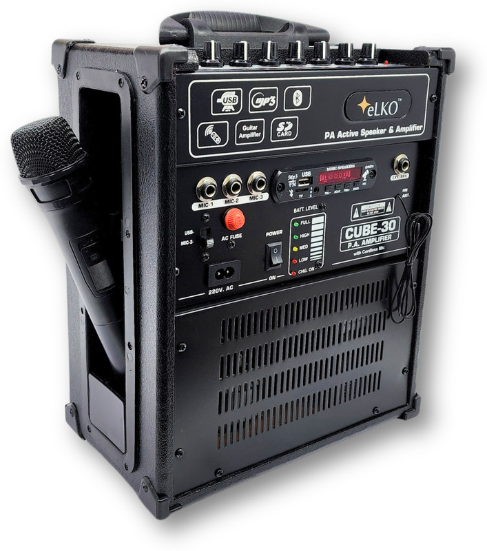 ELKO ™eLKO™C-30 Guitar Amplifier| Karaoke|Bluetooth| Portable Mic Amplifier with U.H.F Wireless Mic Indoor, Outdoor PA System(40 W)