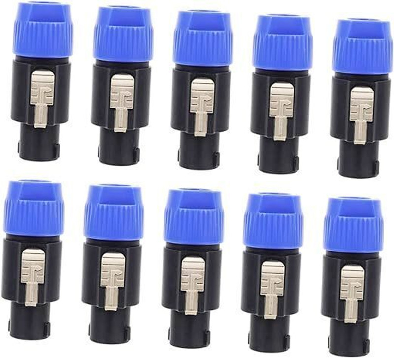 BALRAMA 10pc SpeakON Cable Connectors Inline Speaker 4 Pole Audio Plug Twist Lock Jack SREXACT SVP562N-C Amplifier Adapter Compatible NL4FC, NL4FX, NLT4X, NL2FC NL2FX Indoor, Outdoor PA System(0 W)