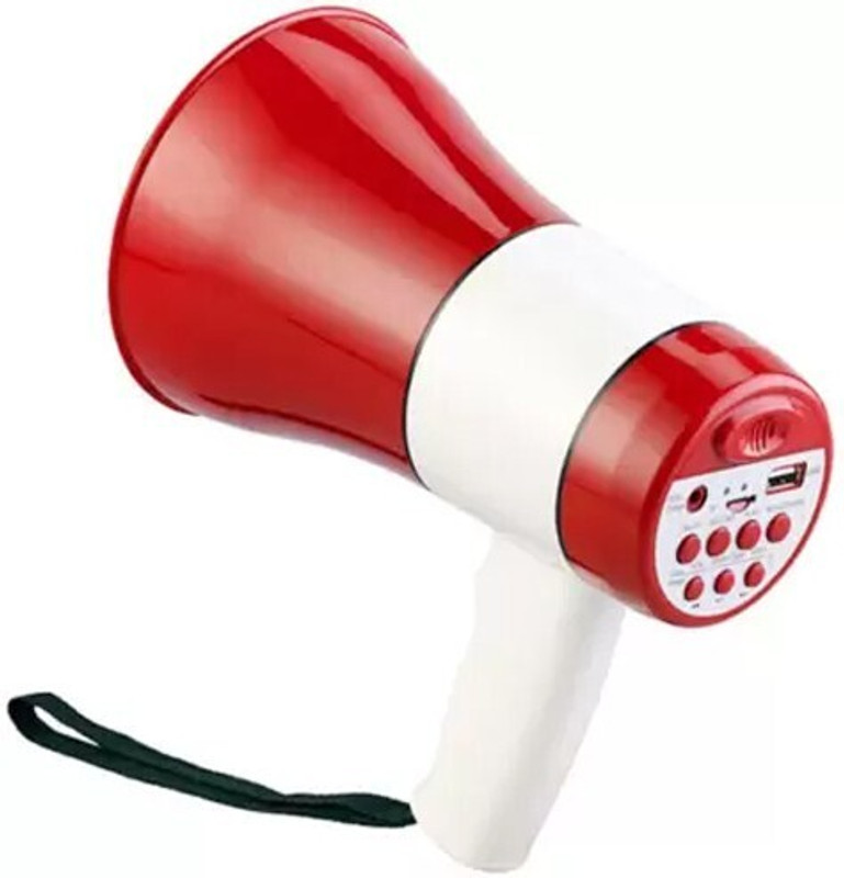 CRETO Portable Bluetooth Megaphone(Loud-Speaker) for Announcement with 140/240sec HD Recorder, USB and Memory Card Input Bluetooth Handheld Megaphone_Loudspeaker Indoor, Outdoor PA System(20 W)