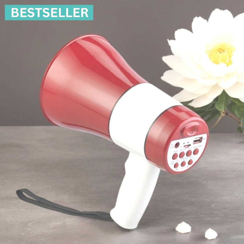 FRONY Handheld (Megaphone with Recorder) Siren Music Loud Speaker for AnnouncingBN87 Outdoor, Indoor PA System(30 W)