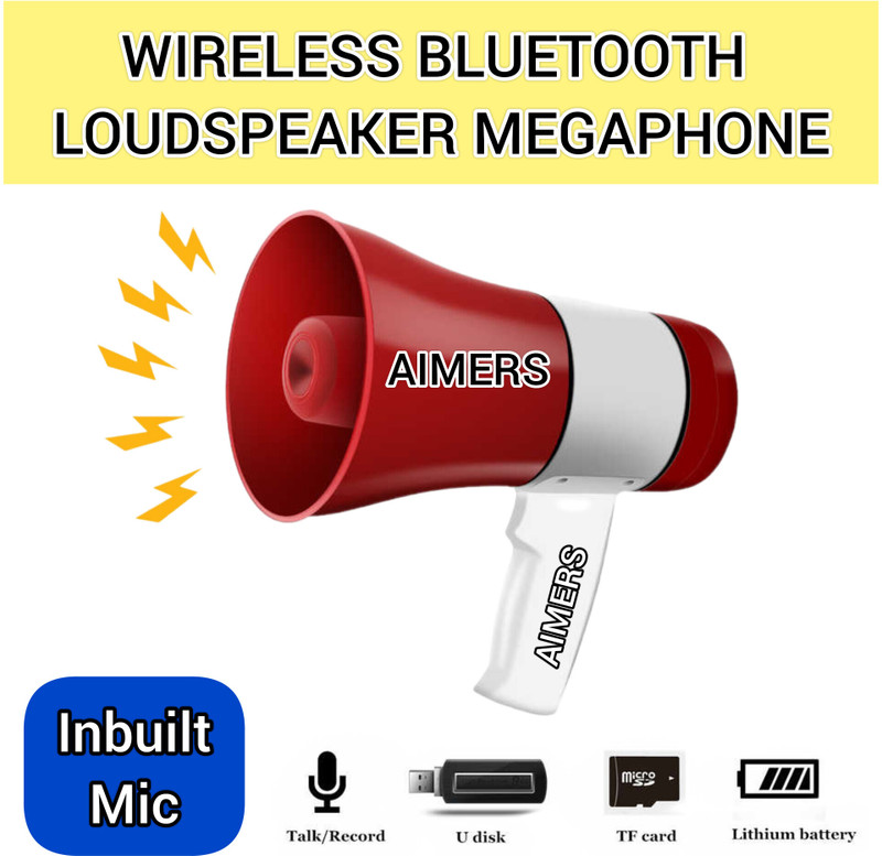 AIMERS 50 Watt Handled Megaphone Professional Portable Loud Speaker for Announcing Indoor, Outdoor PA System(50 W)