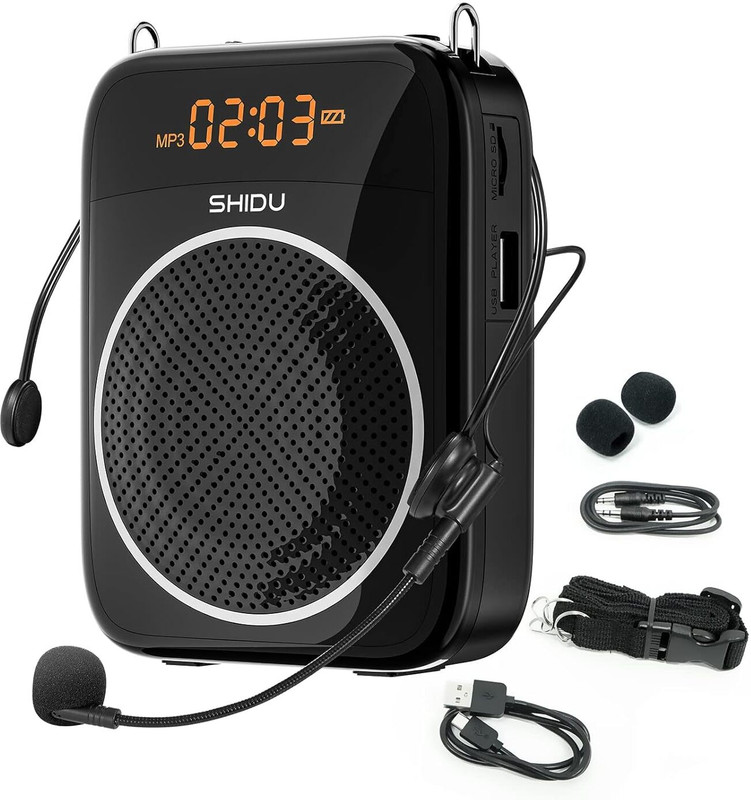 Shidu (OPEN BOX) S298 Portable Voice Amplifier with Mic Bluetooth Voice Amplifier Outdoor, Indoor PA System(15 W)