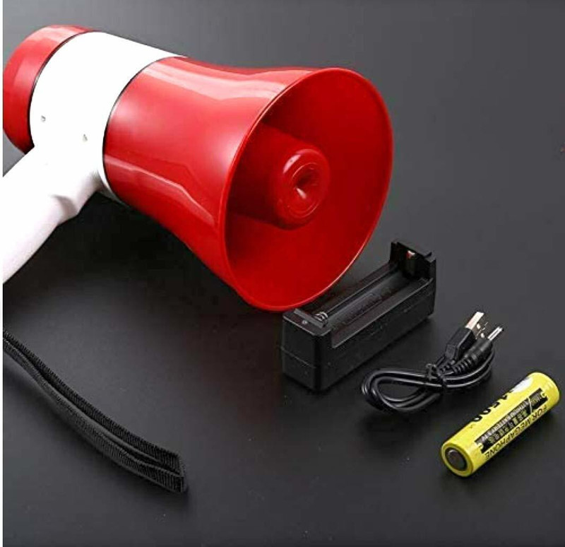 AIMERS Speaker 50 Watts Handheld Megaphone with Recorder; Talk Record Play Siren Music Indoor, Outdoor PA System(50 W)